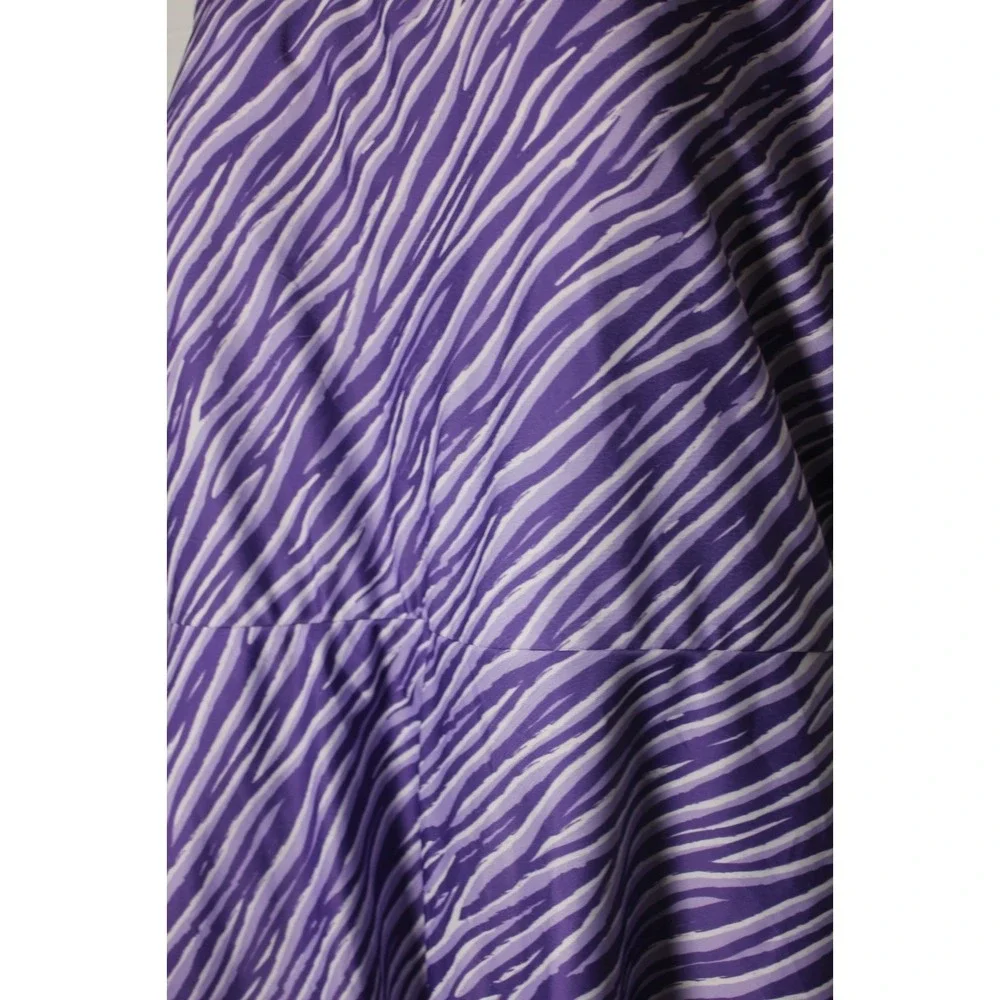 Blair Padded Purple Zebra Stripe Swimsuit Skort‎ Chic Coastal  Size 20W
